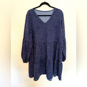 NWOT Navy & White Polka Dot Dress